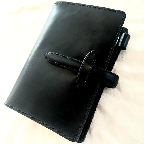 システム手帳カバーA5 可動式ペンホルダー付き 手帳カバー M 