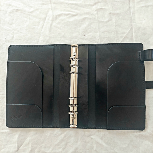 システム手帳カバーA5 可動式ペンホルダー付き 手帳カバー M 