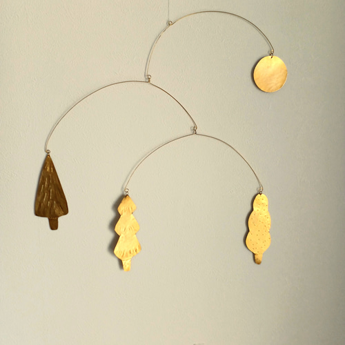 真鍮モビール【ふわふわツリーとお月さま(大)】 モビール sopo 通販