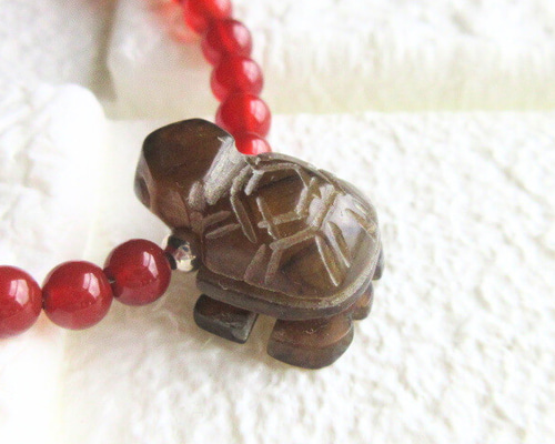 ☆天然☆野山亀甲 赤血甲 ネックレス 108粒【稀少品】 10m 28e58c5a38b699f38a03c622f28027