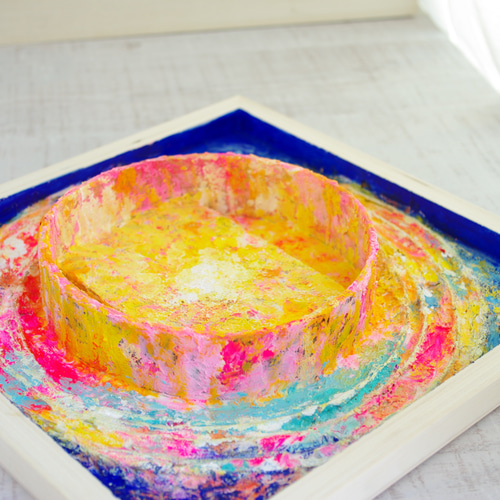 秋田竿燈まつり×Creema【原画】抽象画 アート作品 灯火太陽 30cm