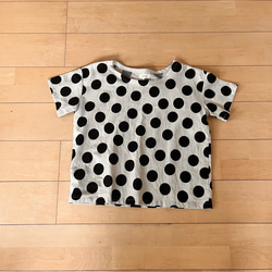 コットンリネン のシンプルなTシャツ 水玉 7枚目の画像