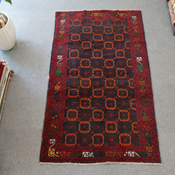 71×52cm ペルシャ バルーチ絨毯 トライバルラグ ヴィンテージラグ 3408346c5d3d9ac0580bfb59b2dfd0
