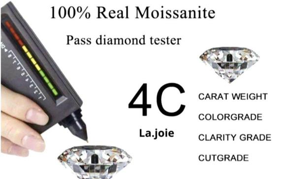 最高品質 モアサナイト briller  人工ダイヤ  リング 10枚目の画像