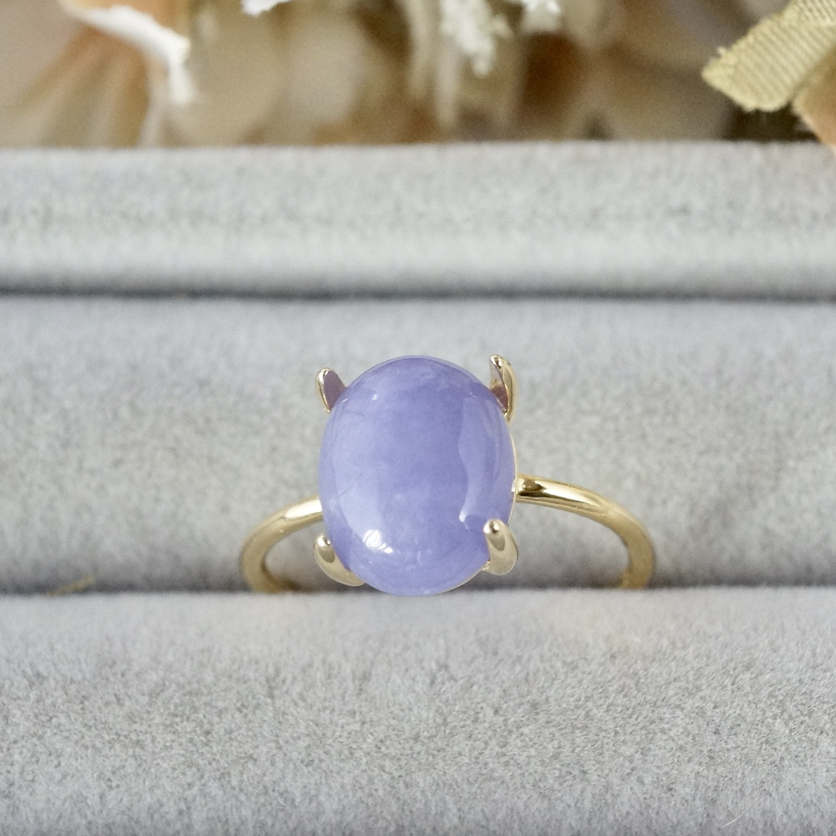 【受注制作】UVチェンジジェードリング　フリー/9号/11号/13号/15号　18kgp/sv925　10x8mm