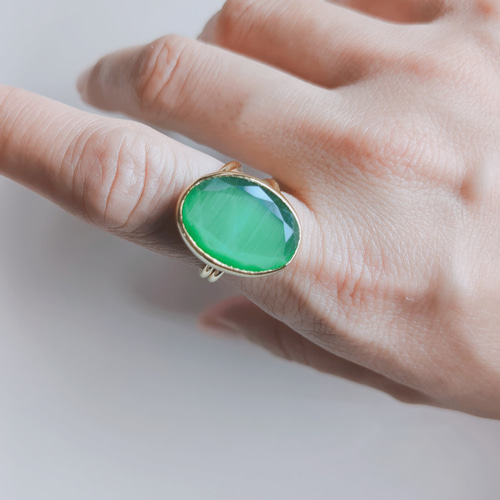 最新作☆『Green Onyx』の世界でひとつの天然石リング