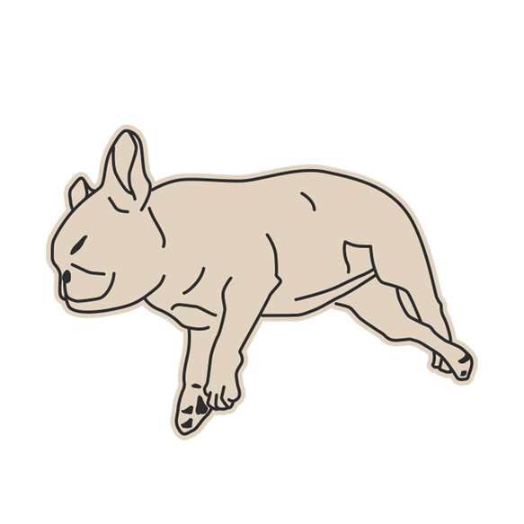 落ちブヒ マグネットステッカー A　［フレブル、フレンチブルのステッカー］ 人気・おすすめ｜使いやすい・旅行におすすめ 品質保証 全国発送 正規品・日本国内発送・安心保証付き