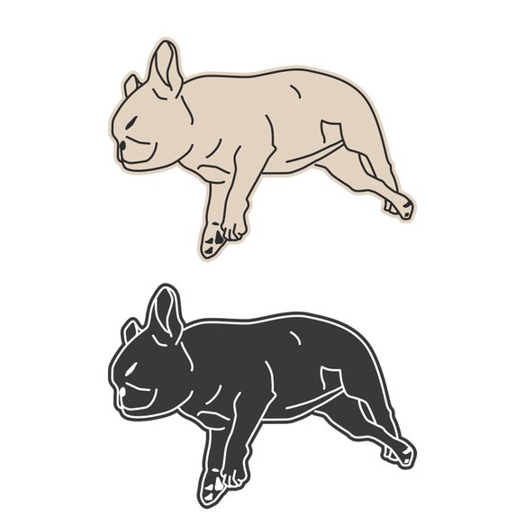 落ちブヒ マグネットステッカー A　［フレブル、フレンチブルのステッカー］ 人気・おすすめ｜使いやすい・旅行におすすめ 品質保証 全国発送 正規品・日本国内発送・安心保証付き