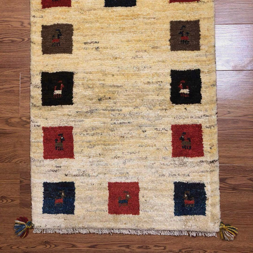 ギャッベ ペルシャ絨毯 54x81cm ギャベ 玄関マット 手織り ラグ 絨毯 ペルシャギャッベ (ギャベ) 玄関マット No:GP-515 カーペット