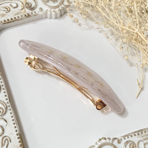 紫陽花 ガラスフレーク バレッタ レジン バレッタ Mira 通販 17671722