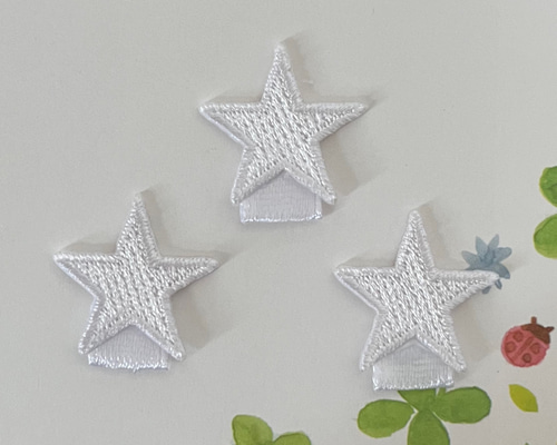 ホワイト☆名札付けアイロンワッペン/星/2個 名札つけワッペン 星白 ワッペン・アップリケ Sakura 通販 17671792