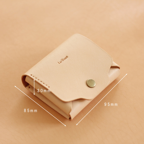 お札が折れない 可愛い二つ折り財布 LF-021 ヌメ革ALL レザー財布 ミニ
