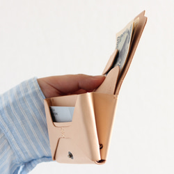 お札が折れない 可愛い二つ折り財布 LF-021 ヌメ革 レザー財布 ミニ財布 ウォレット 革財布 コンパクト財布 12枚目の画像