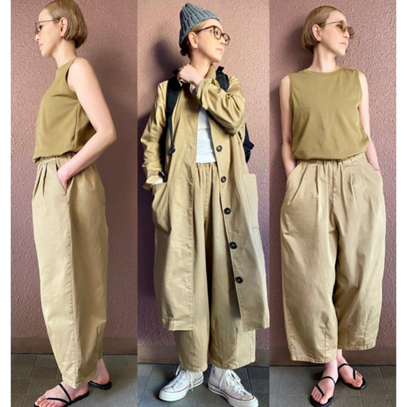 RATA❤️選擇你的尺寸❤️日本製造岡山色牛仔布❤️寬鬆馬戲團褲❤️柔軟 8 盎司❤️綠色 第15張的照片