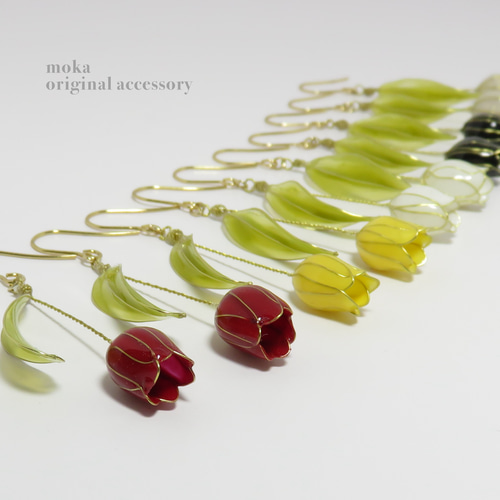 チューリップ ピアス/イヤリング ディップアート アメリカンフラワー