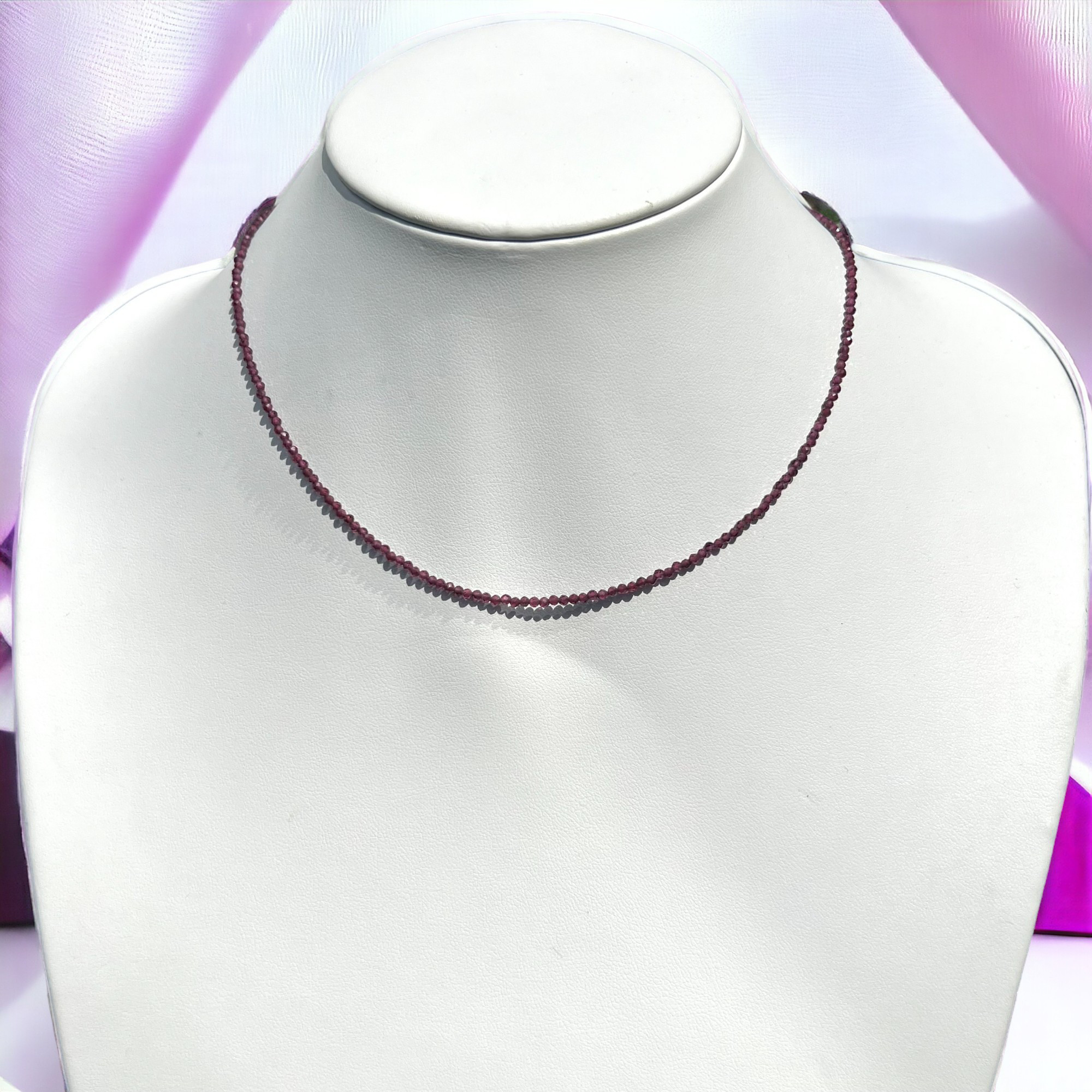 ロードナイトガーネット(天然石)ネックレス　l-bdzd045n