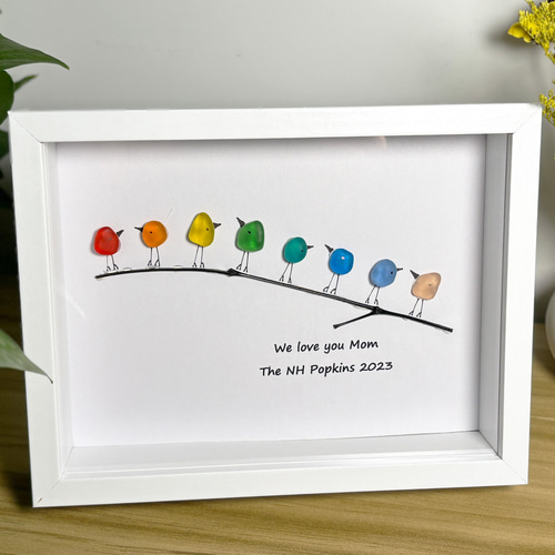 ⑥＊レインボームーン！＊シーグラスアート ⑥＊レインボームーン！＊シーグラスアート