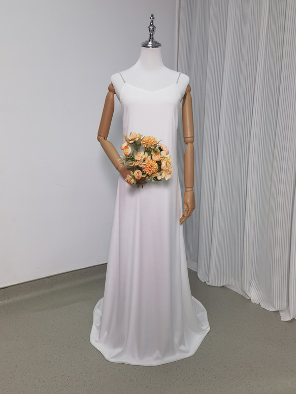 送料無料！パーティードレス キャミソール ビーズ オフホワイト 色直し  