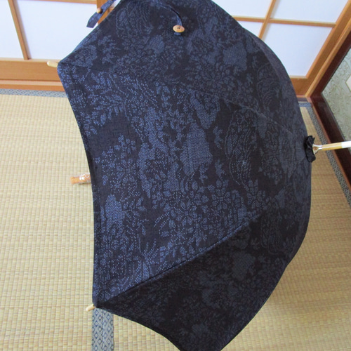 結城紬日傘 遮光切り継ぎタイニー晴兼折傘 傘 雑貨 雑貨屋 日傘 折傘