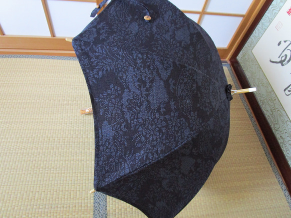 本真綿結城紬（100亀甲）着物から日傘 5枚目の画像
