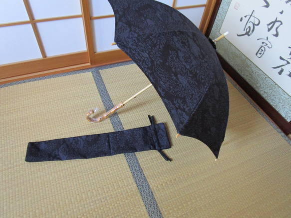 本真綿結城紬（100亀甲）着物から日傘 6枚目の画像
