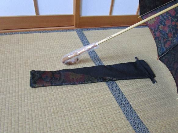 大島紬の着物から日傘（傘袋付き） 7枚目の画像