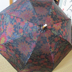 大島紬の着物から日傘（傘袋付き） 6枚目の画像