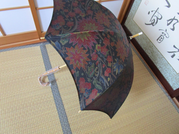 大島紬の着物から日傘（傘袋付き） 3枚目の画像