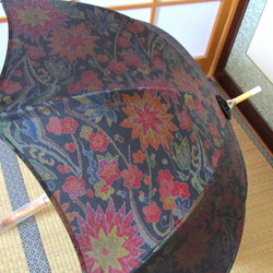 大島紬の着物から日傘（傘袋付き） 15枚目の画像