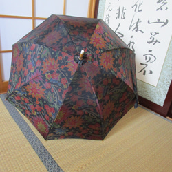 大島紬の着物から日傘（傘袋付き） 4枚目の画像