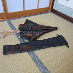 大島紬の着物から日傘（傘袋付き） 13枚目の画像