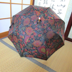 大島紬の着物から日傘（傘袋付き） 10枚目の画像