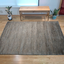 夏涼冬暖的天然地毯 Gazenilla 帽 灰色未染色羊毛 198x141 厘米 第1張的照片