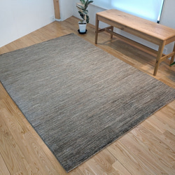 夏涼冬暖的天然地毯 Gazenilla 帽 灰色未染色羊毛 198x141 厘米 第3張的照片