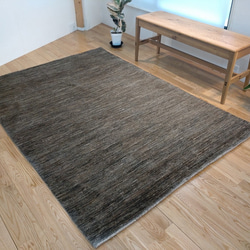 夏涼冬暖的天然地毯 Gazenilla 帽 灰色未染色羊毛 198x141 厘米 第4張的照片