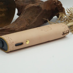 アイコスイルマiワンケース　ナチュラル　加熱ボタンにカシメ 4枚目の画像