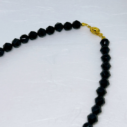 AAAモリオンスターカット8mmネックレス60cm・ステンレスゴールド