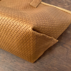 タンニンなめし 編み紐加工 アンティーク スモール コールバッグ レザーバッグ トートバッグ 牛革 ブラウン 5枚目の画像