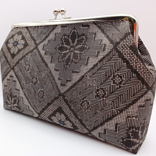 ハンドメイド 大島紬 財布 通帳入れ