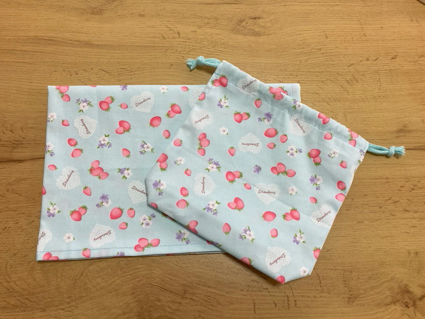 いっちゃん　オーダー　ハンドメイド　ランチョンマット　給食袋 小学校・給食セット 40×60 ランチョンマット＆給食袋 ☆008 給食