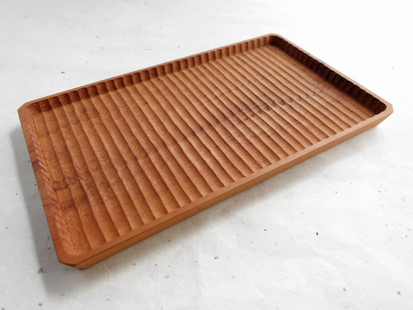 我谷盆　　トレイ　お盆 我谷盆 櫟(イチイ) 30×21×2cm ナチュラル お盆 トレイ 木地盆