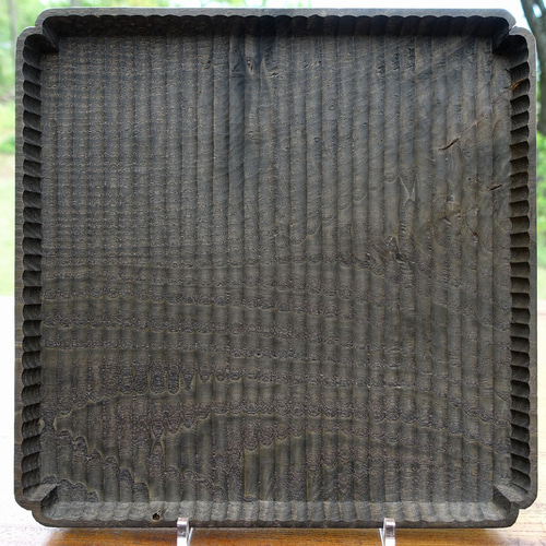 入隅 我谷盆 栗 30×30×2.5cm 墨染め お盆 トレイ 木地盆 折敷