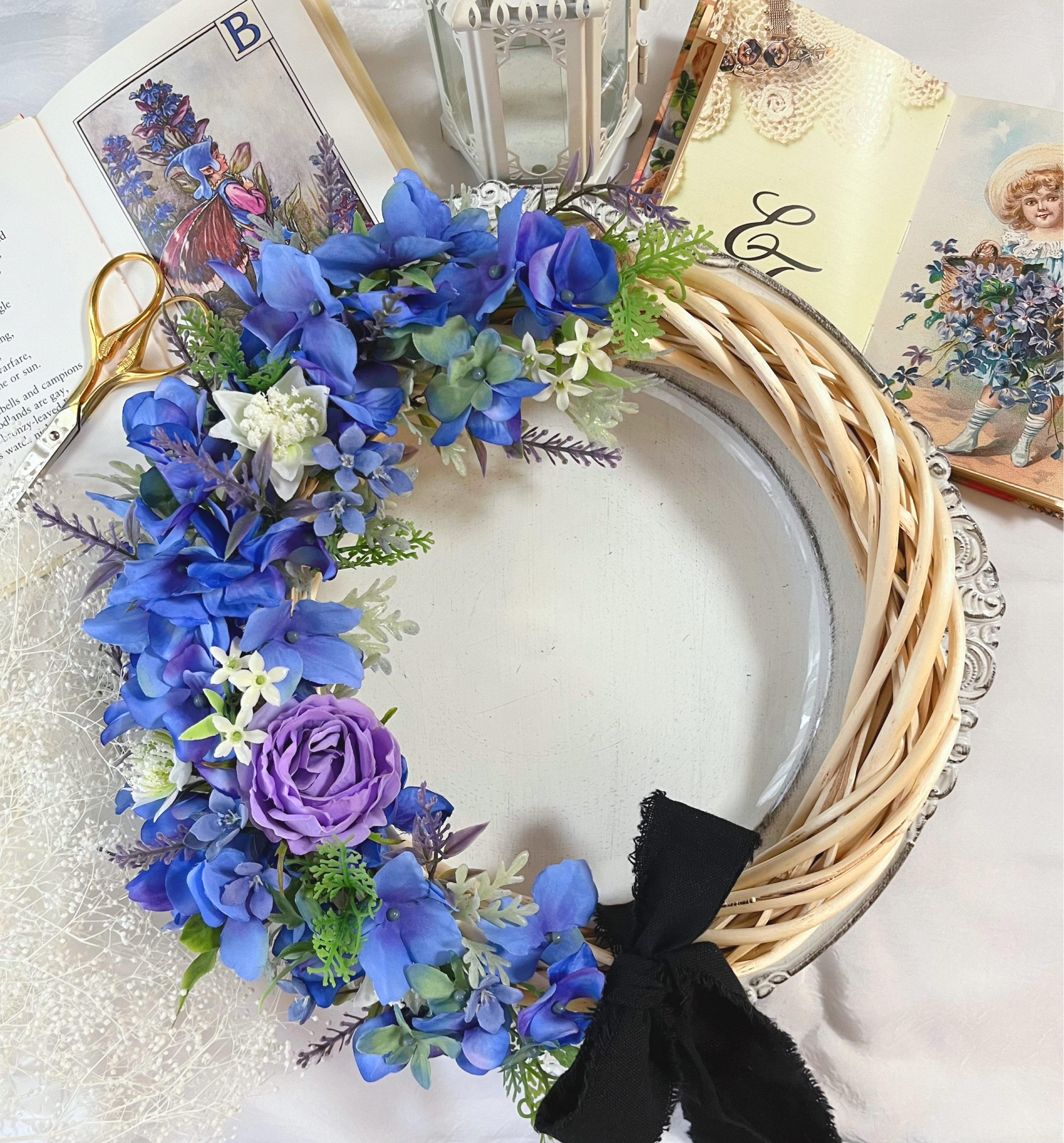 「希少な薔薇を生かしたリース♡」アシンメトリーのデザインです Yukiko Matsuhashi | Aloha♡ 本日の恵比寿レイメイキングWSは