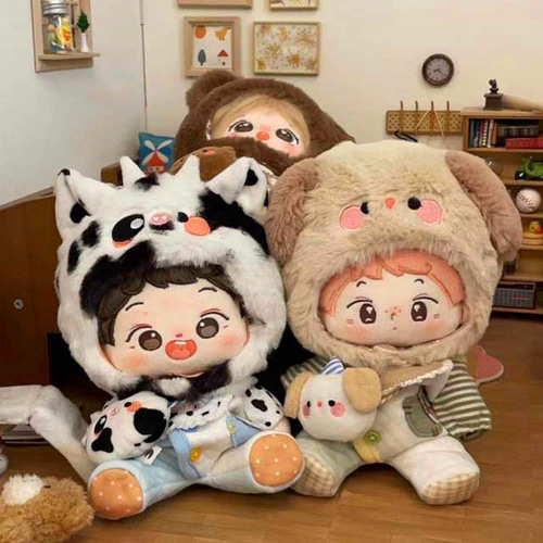 10/15/20cm着せ替えぬいぐるみ服 動物遊園日セット 4種類 着せ替え人形