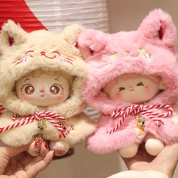 20cm着せ替えぬいぐるみ服 招き猫マント 4色 着せ替え人形 ぬいぐるみ