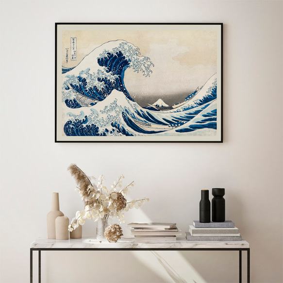 葛飾北斎 "神奈川沖浪裏" | アートポスター 横長 カラー wave ウェーブ hokusai インテリア A3 B3 2枚目の画像