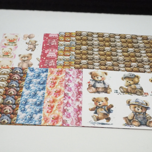 パーティを彩るご馳走や おすそ分けファイル☆くま尽くし♡くまちゃん柄のデザイン 文房具・ステーショナリー