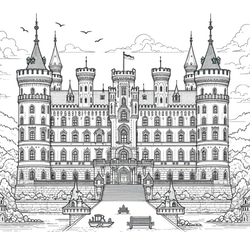 世界遺産を彩る -大人のためのお城ぬりえブック- 5枚目の画像