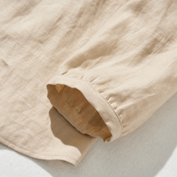 大人の抜け感と可愛さ叶えるリネン ブラウス　日除けにも活躍可能　 リネン100％　ベージュ　　230503-3 5枚目の画像