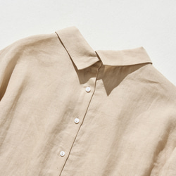 大人の抜け感と可愛さ叶えるリネン ブラウス　日除けにも活躍可能　 リネン100％　ベージュ　　230503-3 7枚目の画像